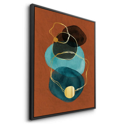 Luxury Gold Foil & Teal Abstract - Canvas