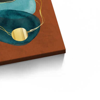 Luxury Gold Foil & Teal Abstract - Canvas