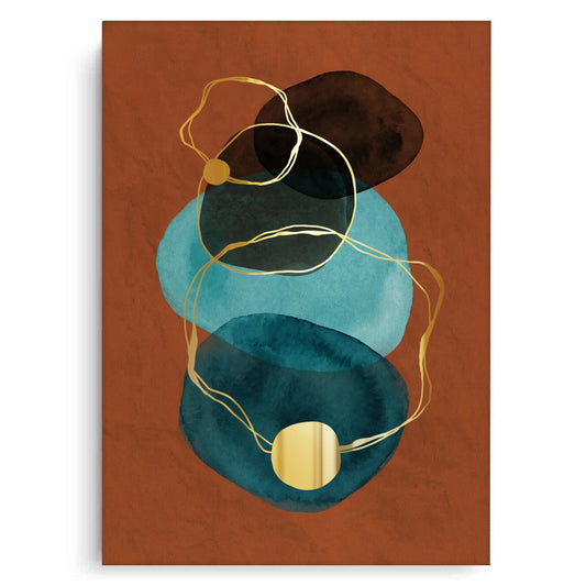 Luxury Gold Foil & Teal Abstract - Canvas
