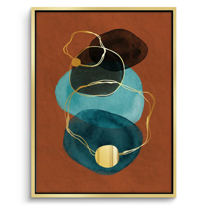 Luxury Gold Foil & Teal Abstract - Canvas