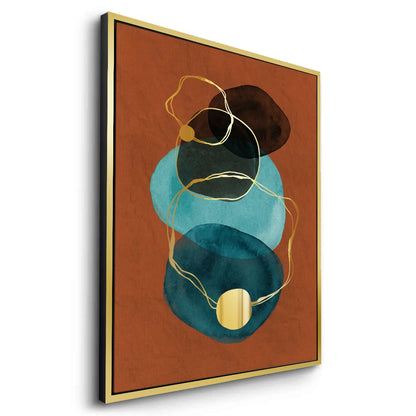 Luxury Gold Foil & Teal Abstract - Canvas