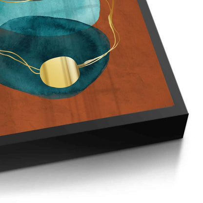 Luxury Gold Foil & Teal Abstract - Fine Art