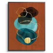 Luxury Gold Foil & Teal Abstract - Fine Art