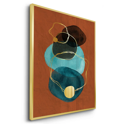 Luxury Gold Foil & Teal Abstract - Fine Art