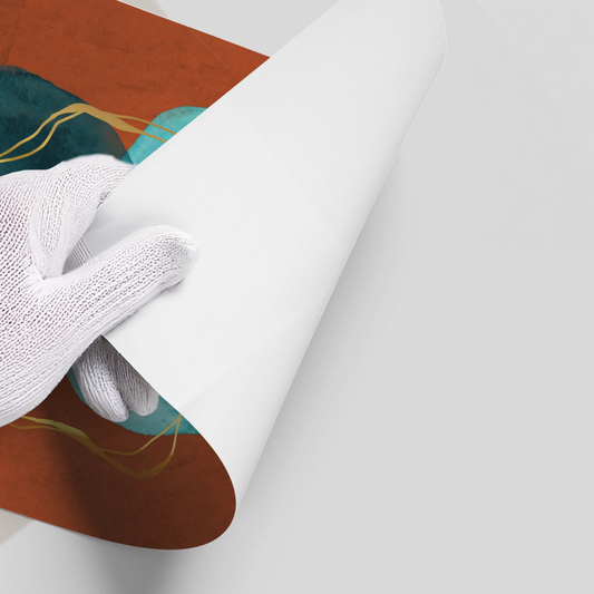 Luxury Gold Foil & Teal Abstract - Poster