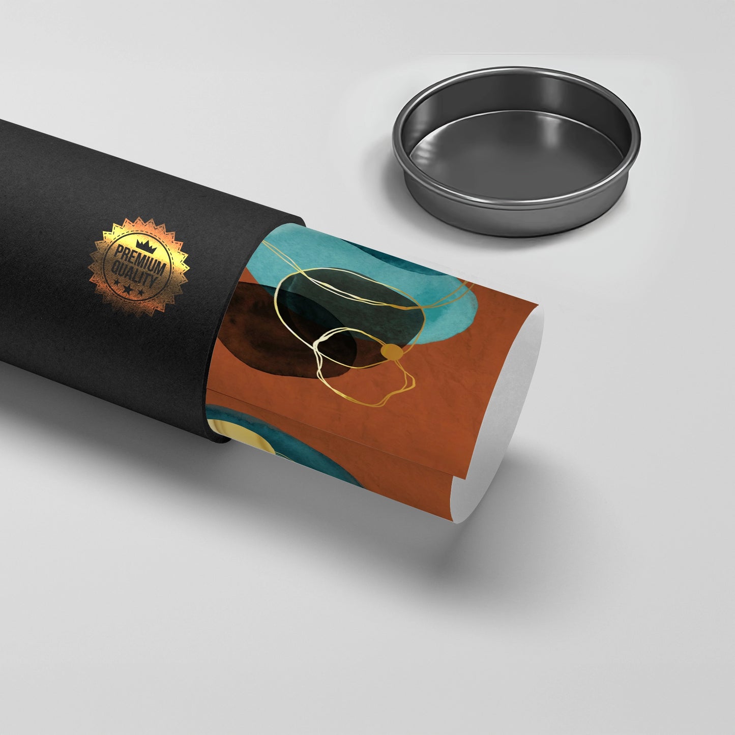 2Luxury Gold Foil & Teal Abstract - Poster