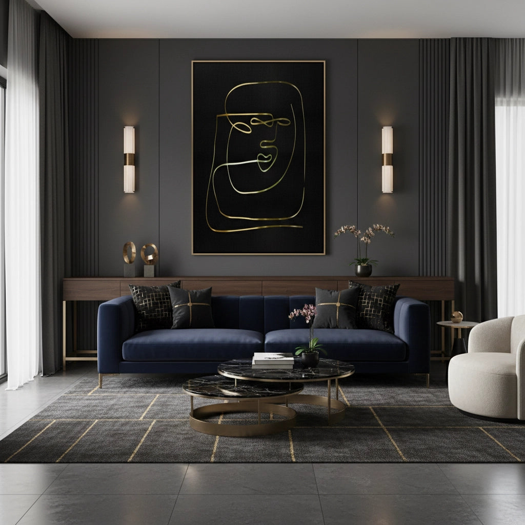 Luxury Minimalist Gold Line - Canvas