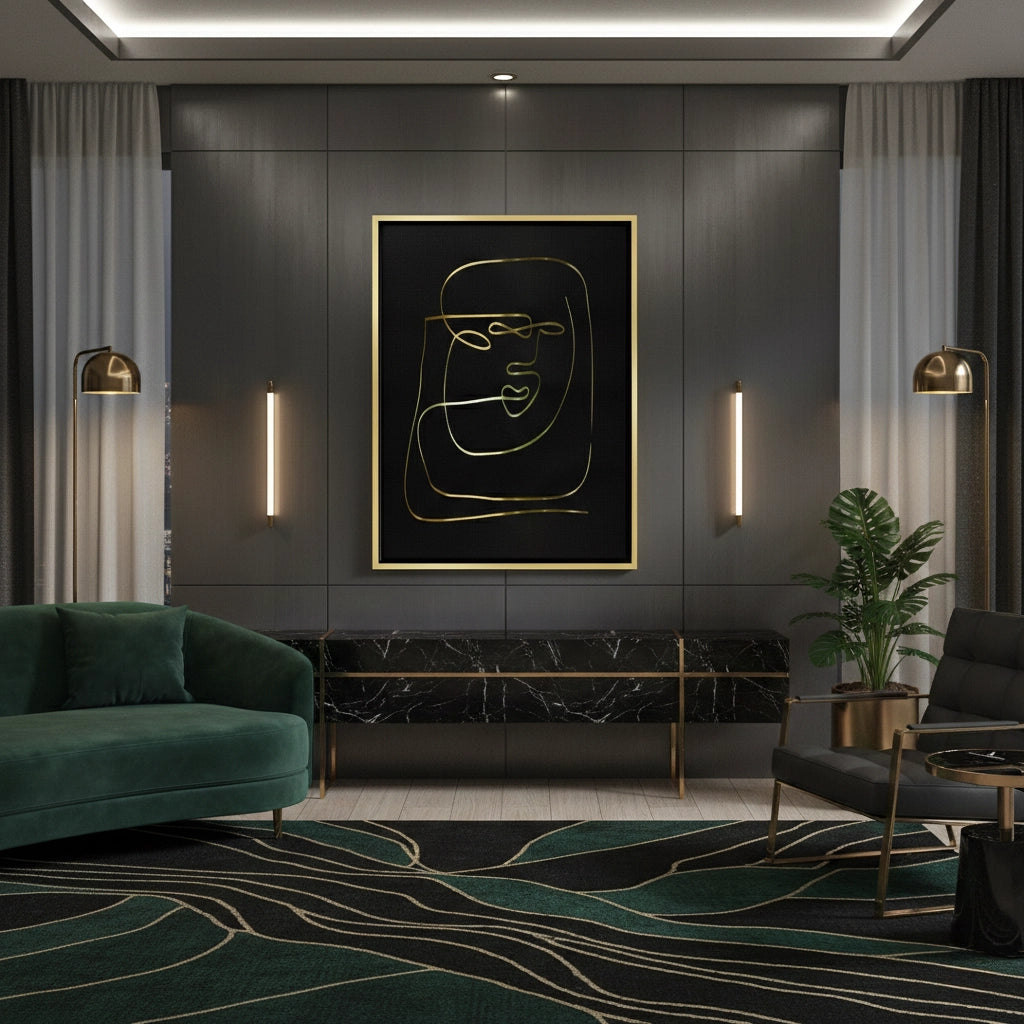 2Luxury Minimalist Gold Line - Canvas