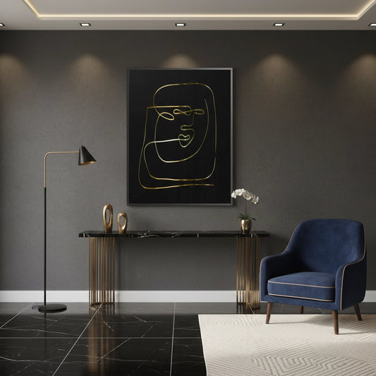 Luxury Minimalist Gold Line - Fine Art