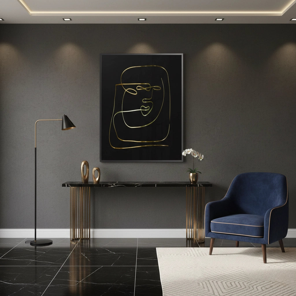 2Luxury Minimalist Gold Line - Fine Art