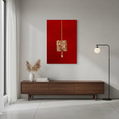 Majestic Crimson Arabic Script - Canvas