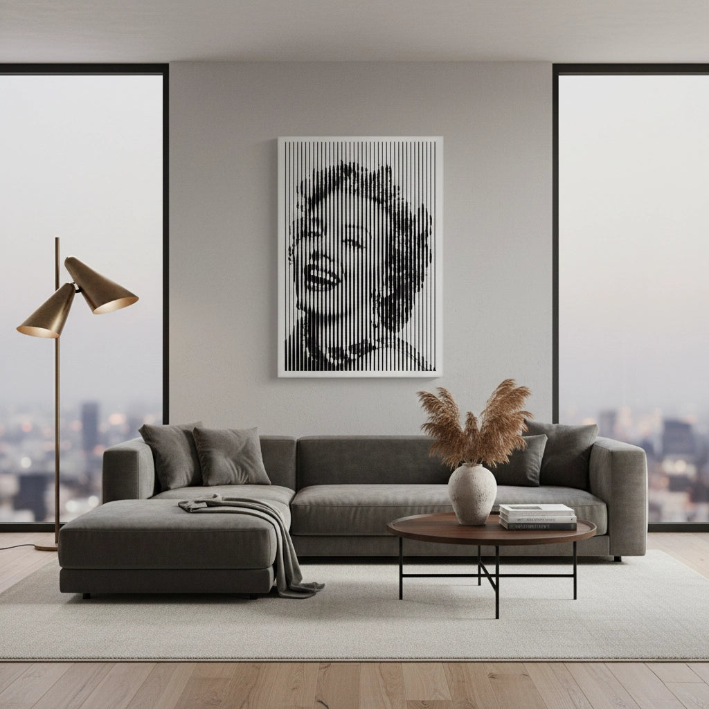 2Marilyn Monroe Line Art - Canvas