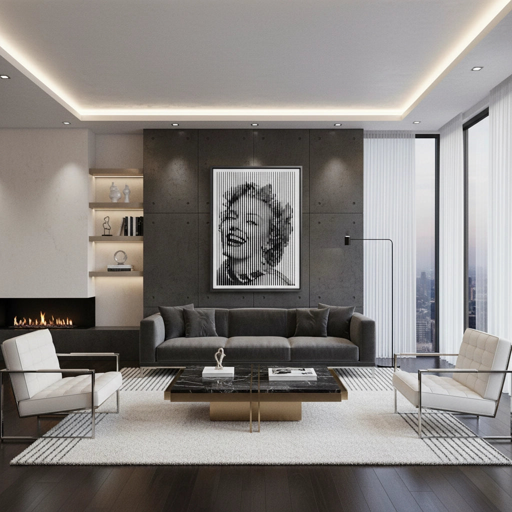 2Marilyn Monroe Line Art - Canvas