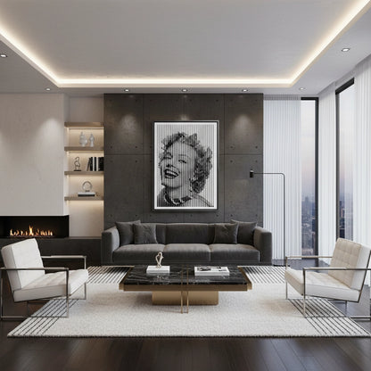 Marilyn Monroe Line Art - Canvas
