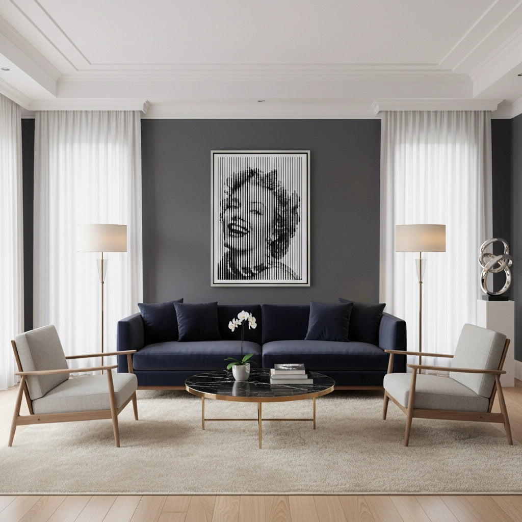 2Marilyn Monroe Line Art - Canvas