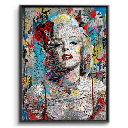 Marilyn Monroe Typography Street Art  - Canvas