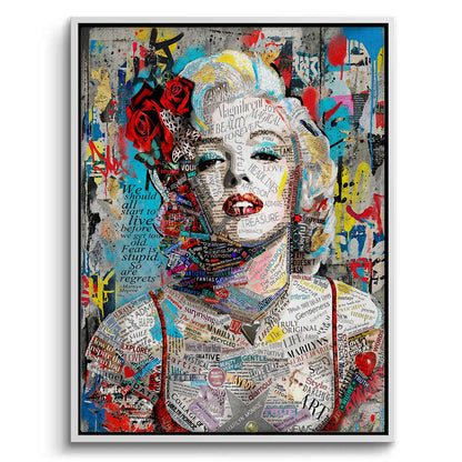 Marilyn Monroe Typography Street Art  - Canvas