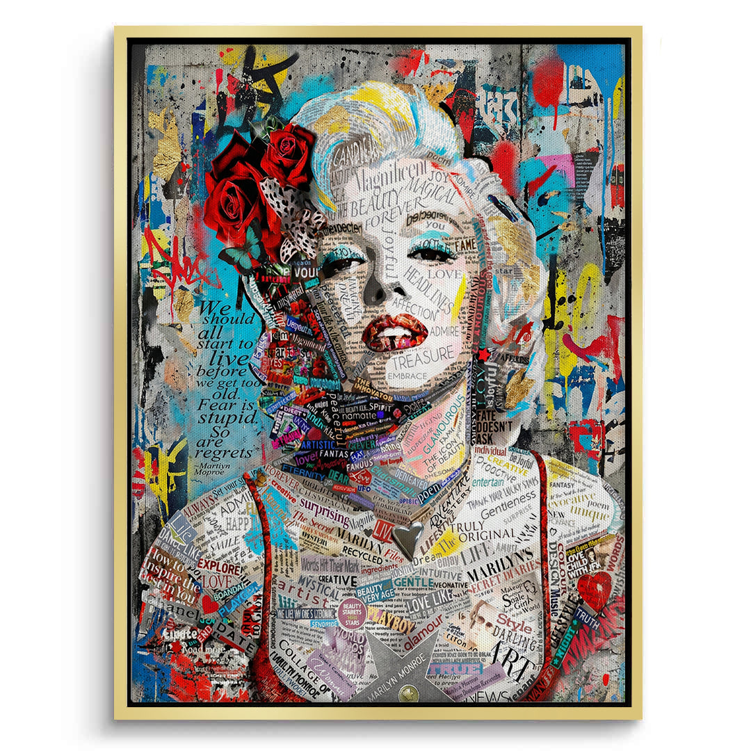 2Marilyn Monroe Typography Street Art  - Canvas