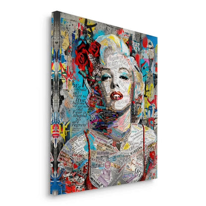 Marilyn Monroe Typography Street Art  - Canvas
