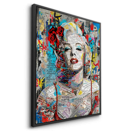 Marilyn Monroe Typography Street Art  - Canvas