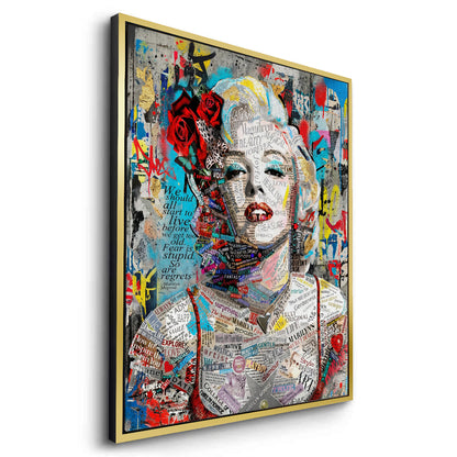 Marilyn Monroe Typography Street Art  - Canvas