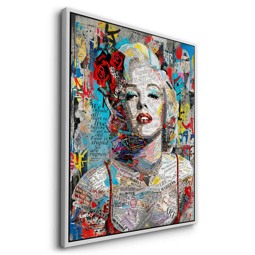 2Marilyn Monroe Typography Street Art  - Canvas