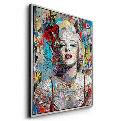 Marilyn Monroe Typography Street Art  - Canvas