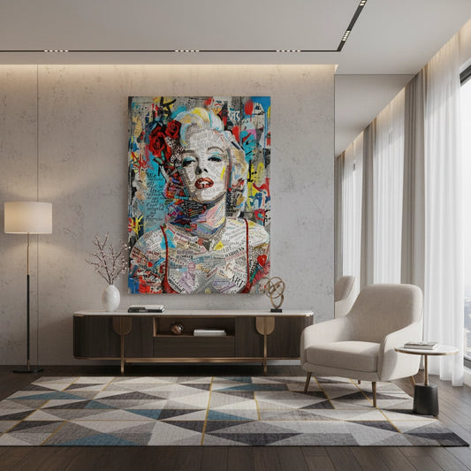 Marilyn Monroe Typography Street Art - Canvas