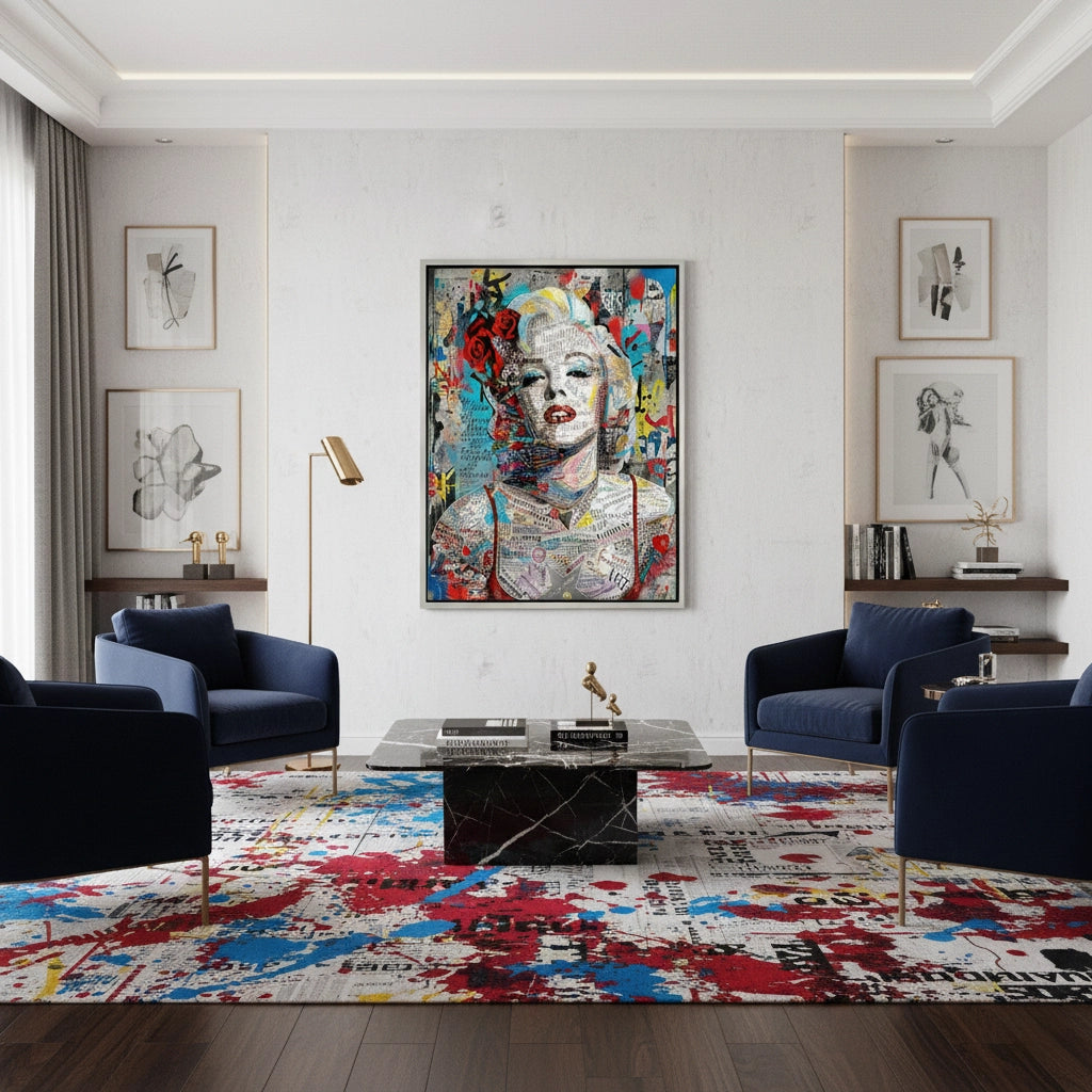 2Marilyn Monroe Typography Street Art  - Canvas
