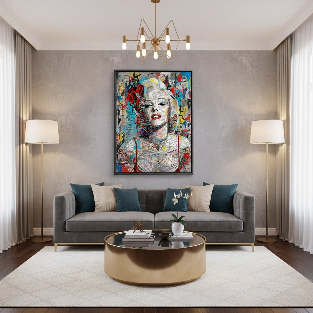 2Marilyn Monroe Typography Street Art  - Canvas