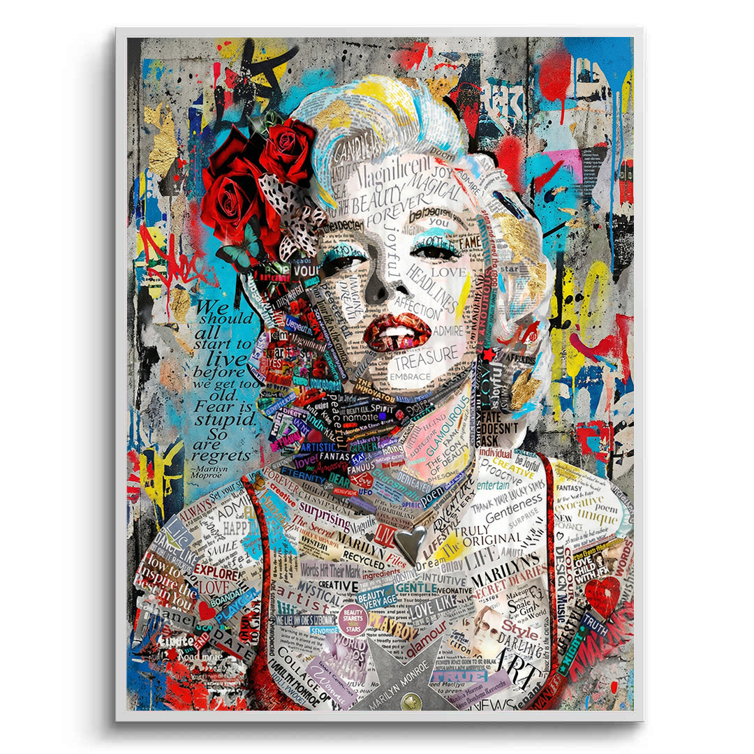 2Marilyn Monroe Typography Street Art - Fine Art