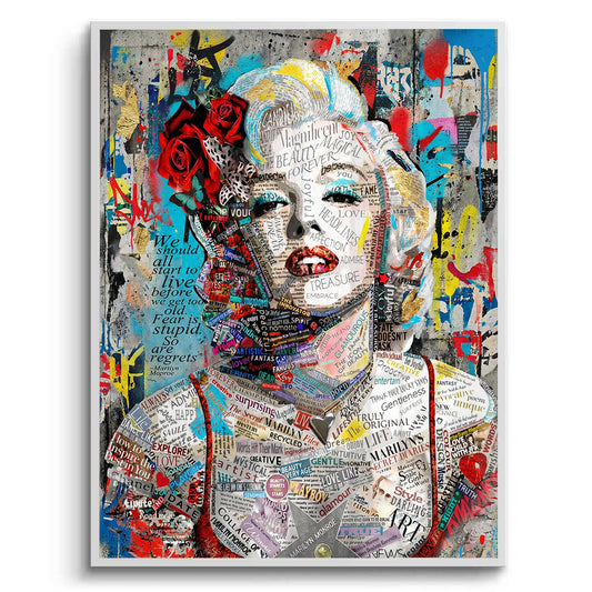 Marilyn Monroe Typography Street Art - Fine Art
