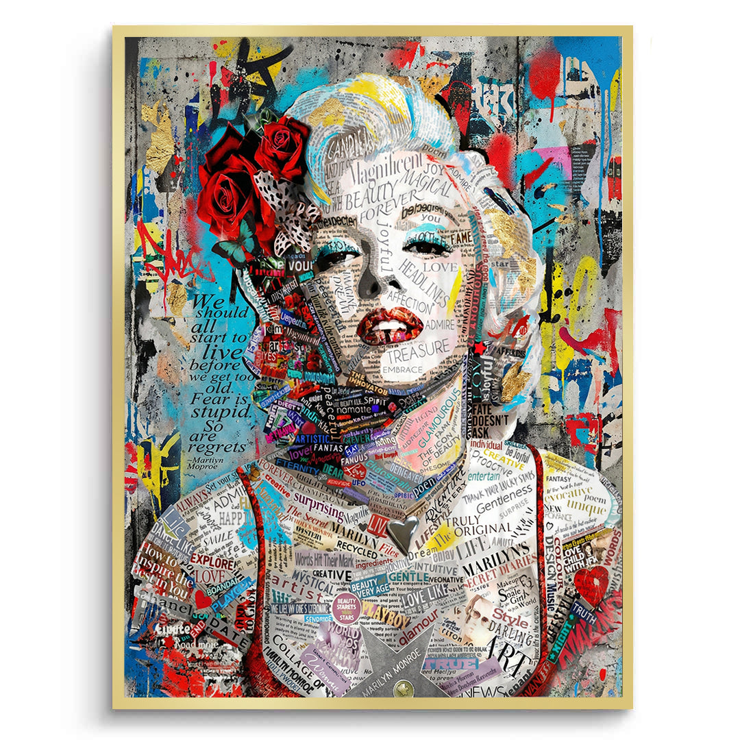 2Marilyn Monroe Typography Street Art - Fine Art