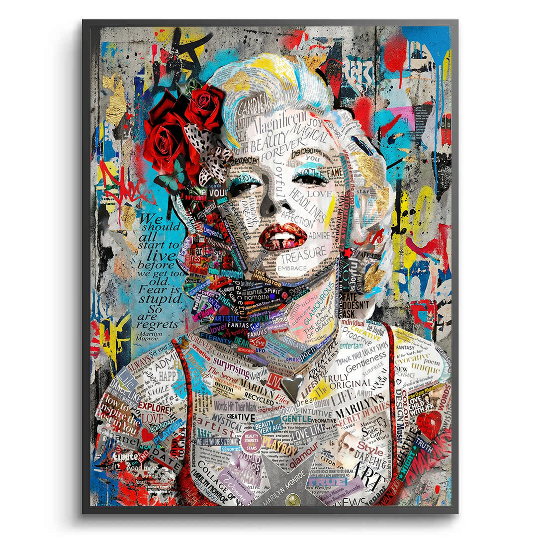 2Marilyn Monroe Typography Street Art - Fine Art