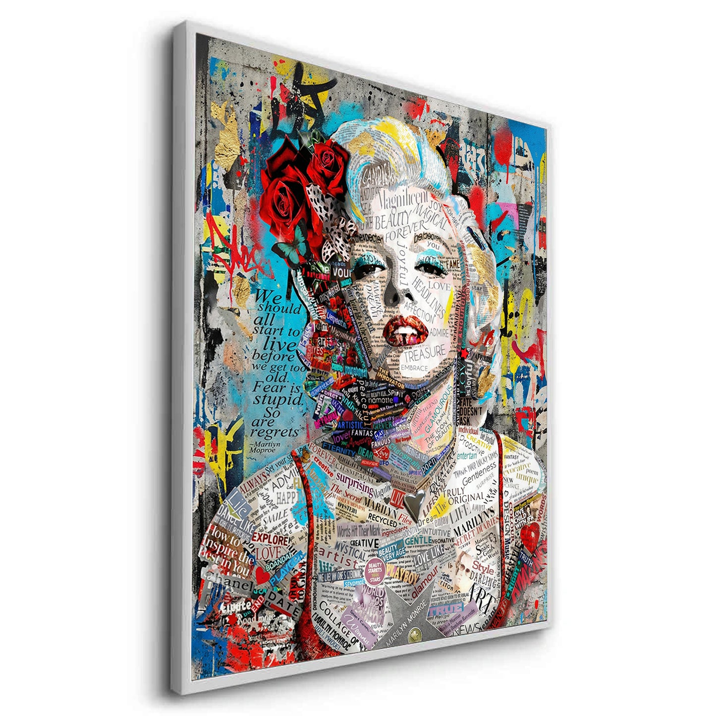 2Marilyn Monroe Typography Street Art - Fine Art