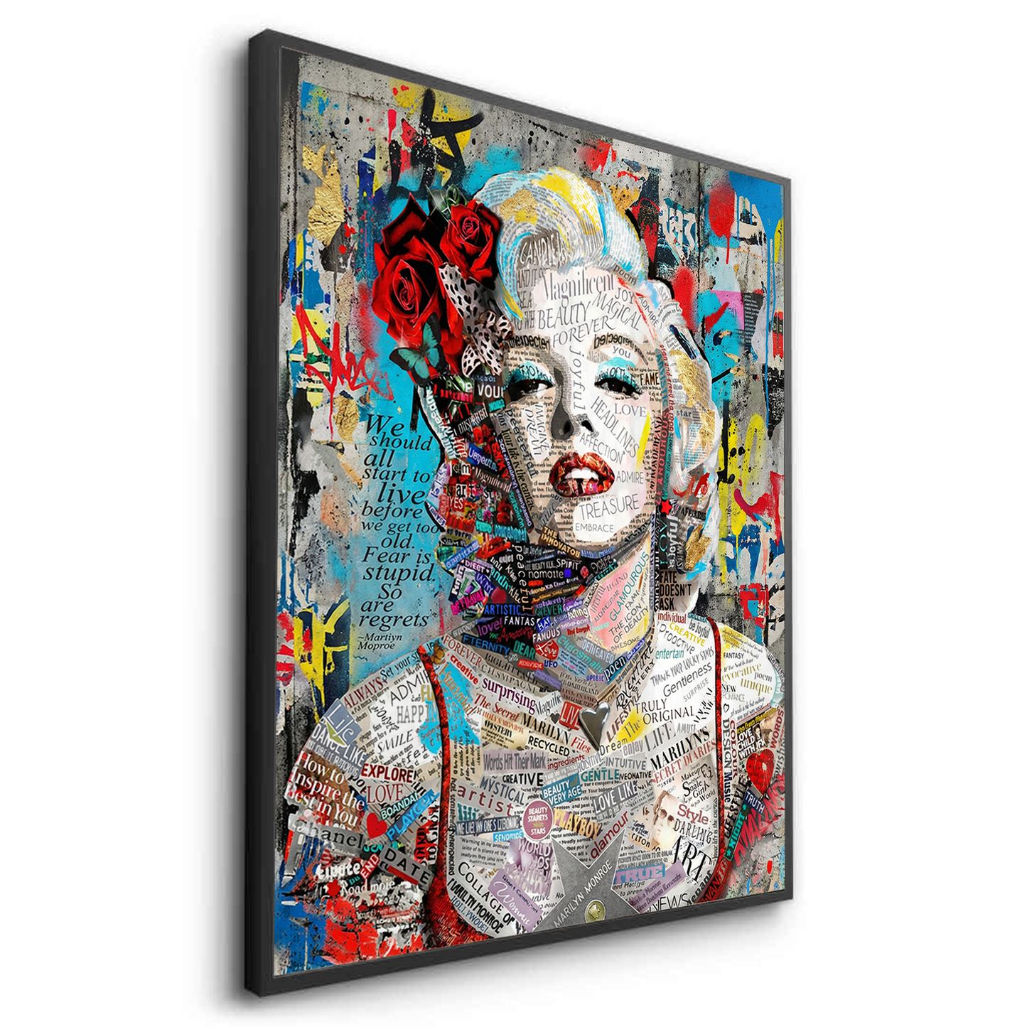 2Marilyn Monroe Typography Street Art - Fine Art