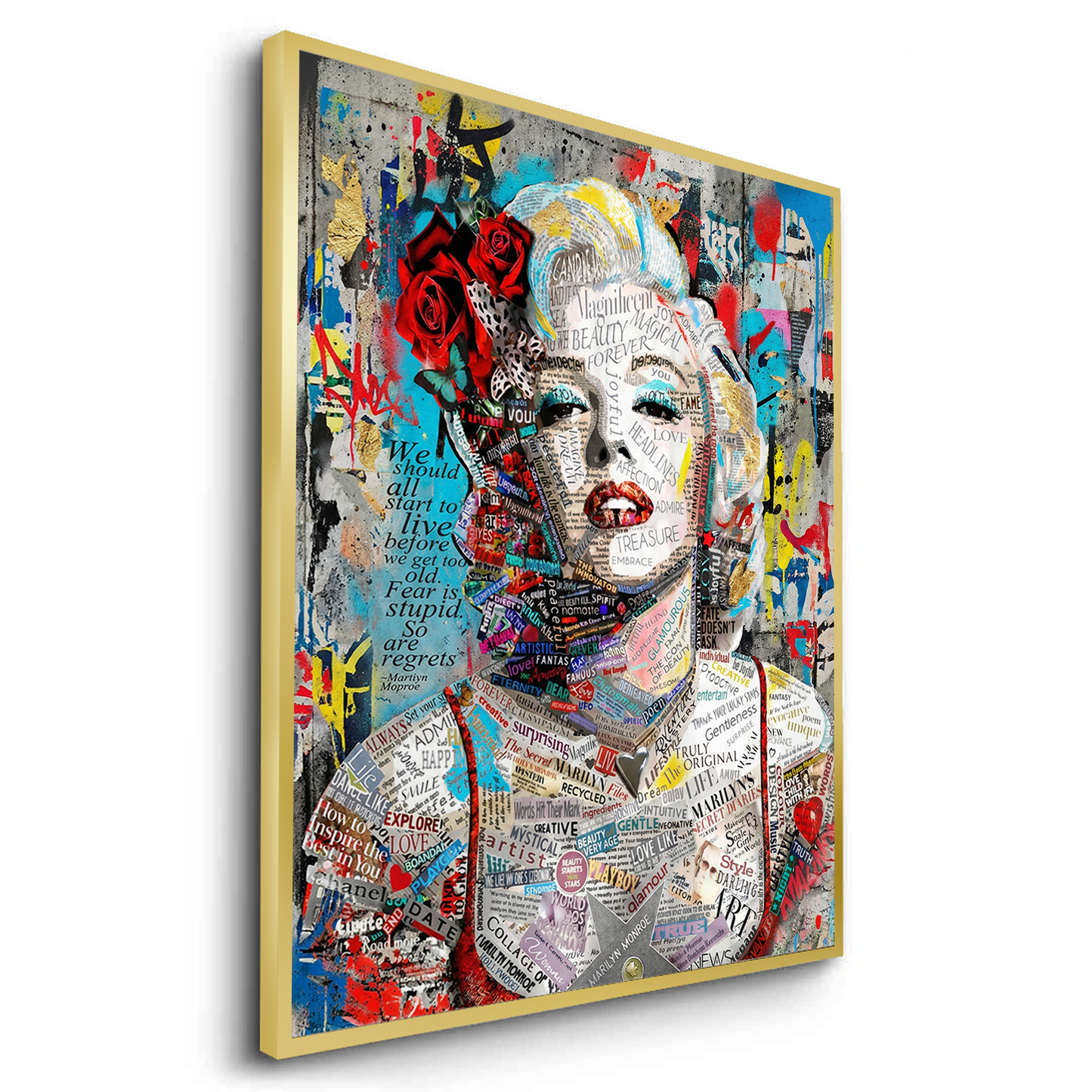 2Marilyn Monroe Typography Street Art - Fine Art