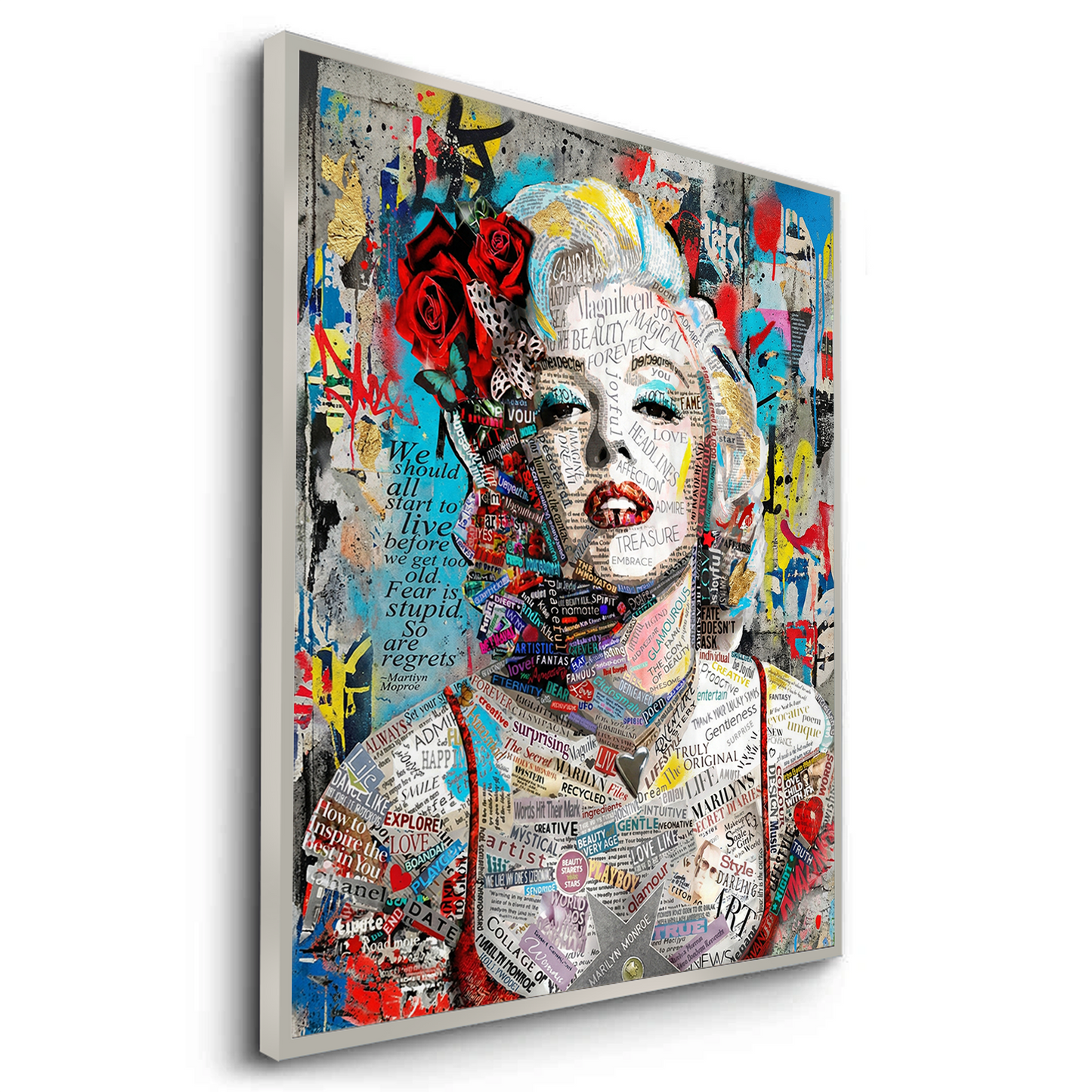 2Marilyn Monroe Typography Street Art - Fine Art