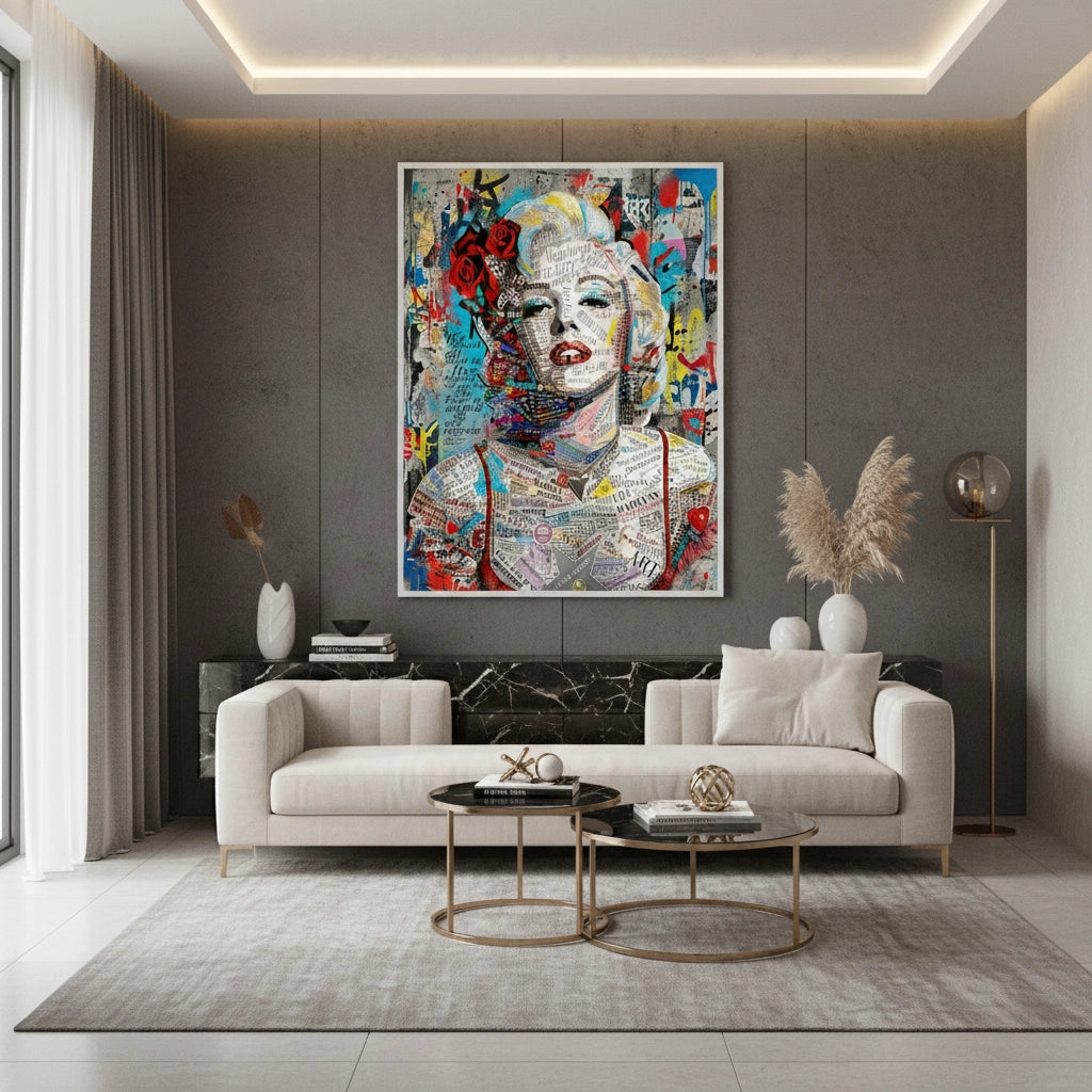 2Marilyn Monroe Typography Street Art - Fine Art