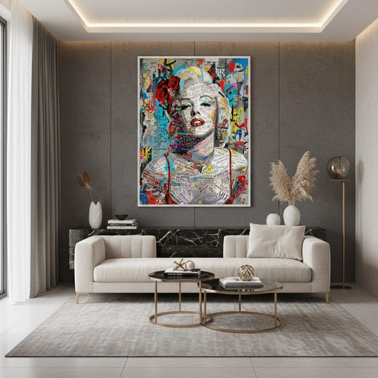 Marilyn Monroe Typography Street Art - Fine Art