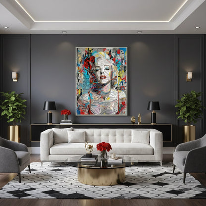 Marilyn Monroe Typography Street Art - Fine Art