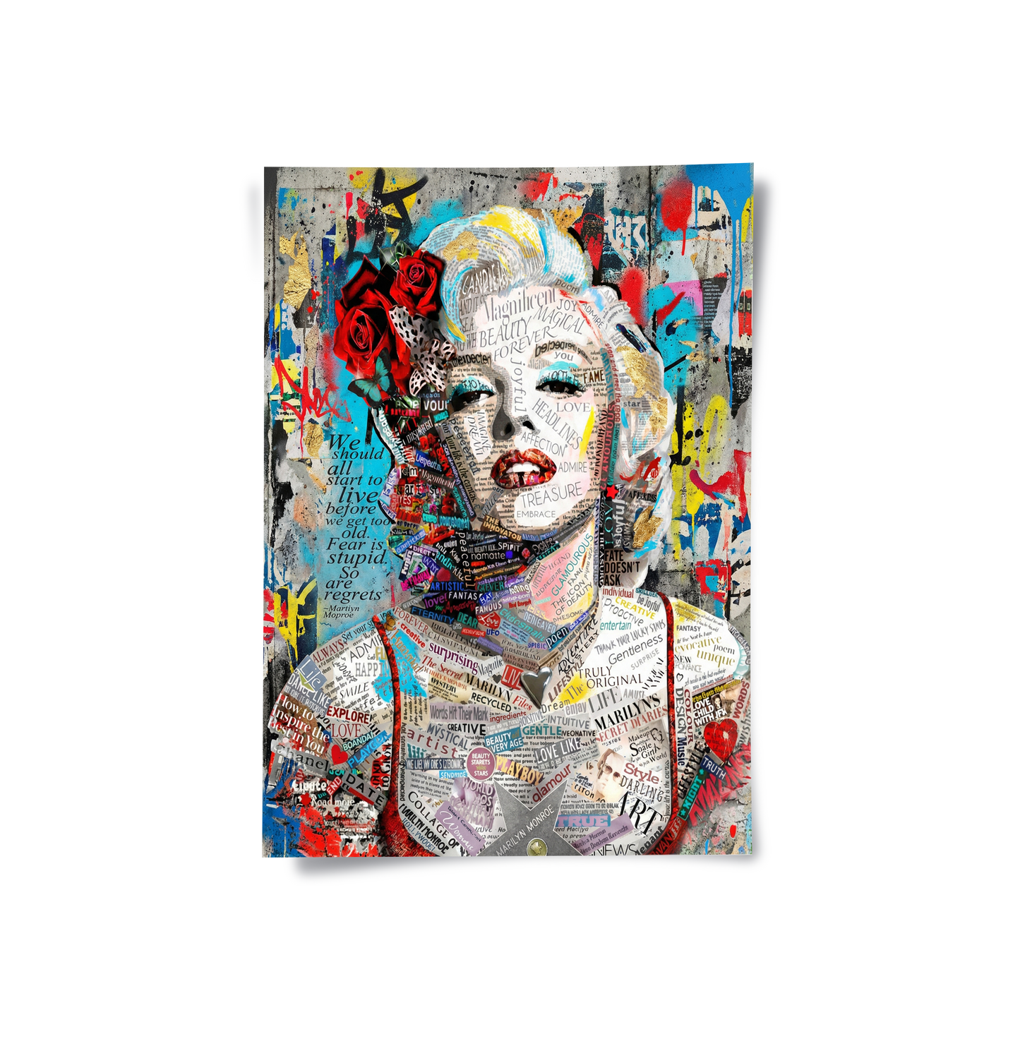 2Marilyn Monroe Typography Street Art - Poster