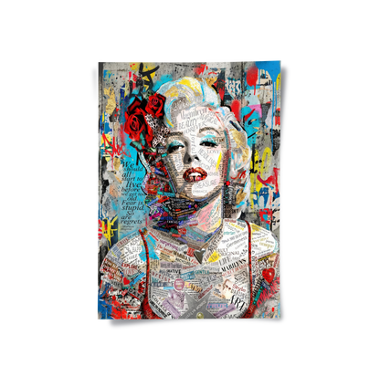 Marilyn Monroe Typography Street Art - Poster