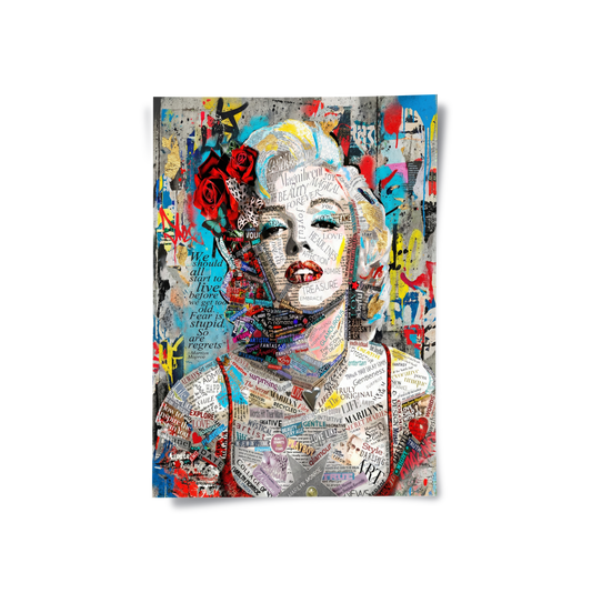 Marilyn Monroe Typography Street Art - Poster