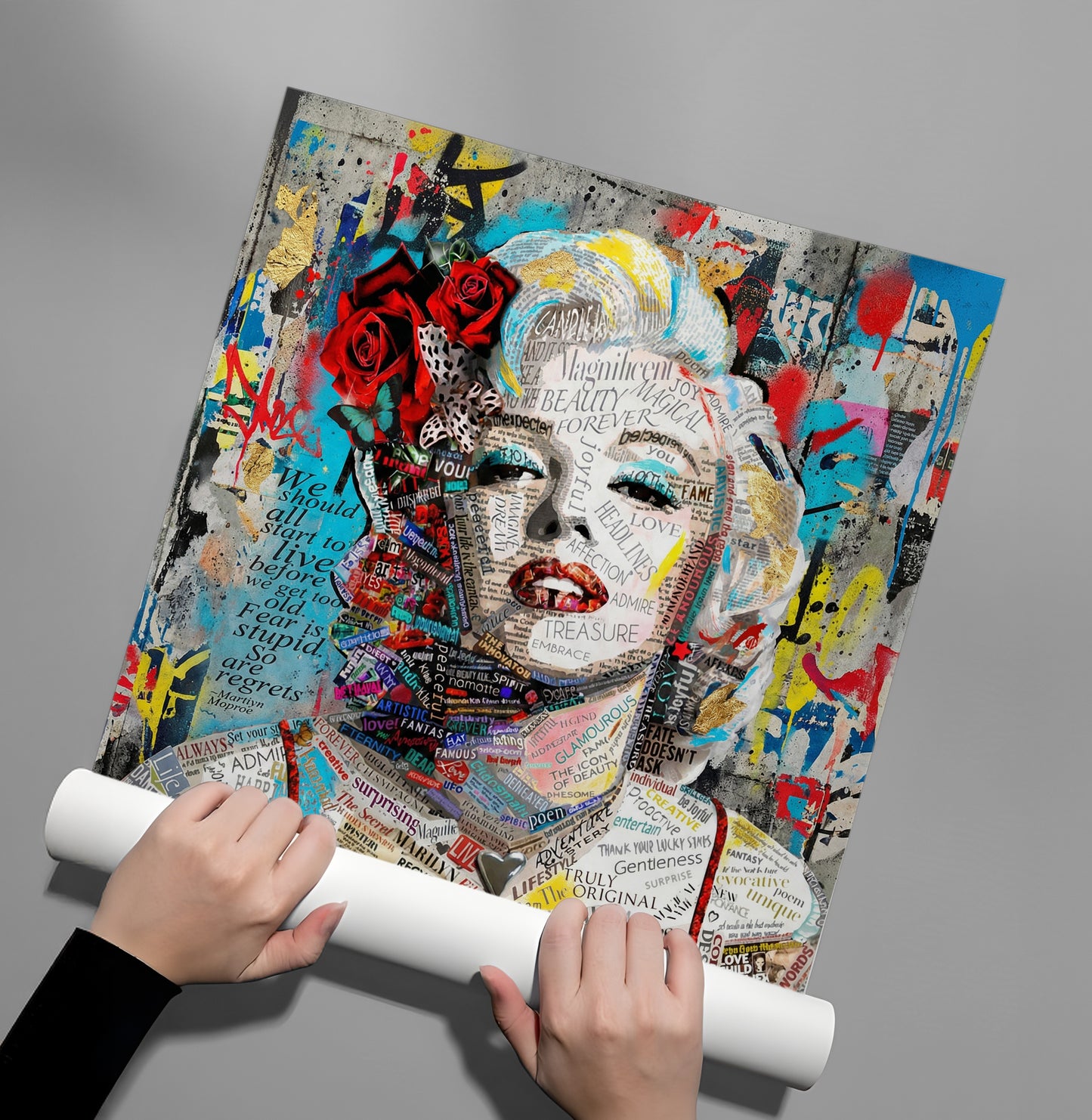 2Marilyn Monroe Typography Street Art - Poster