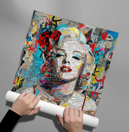 Marilyn Monroe Typography Street Art - Poster