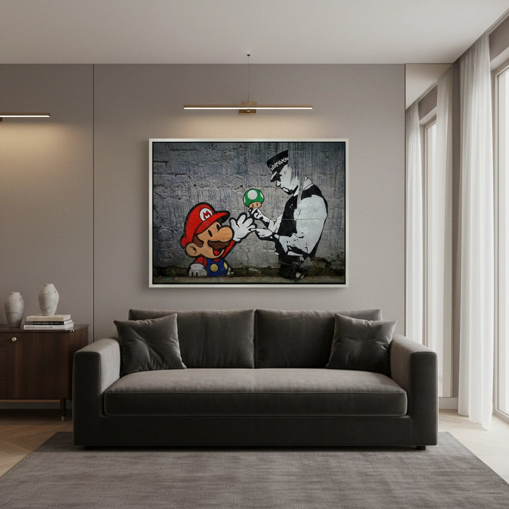Mario & Police Officer - Canvas