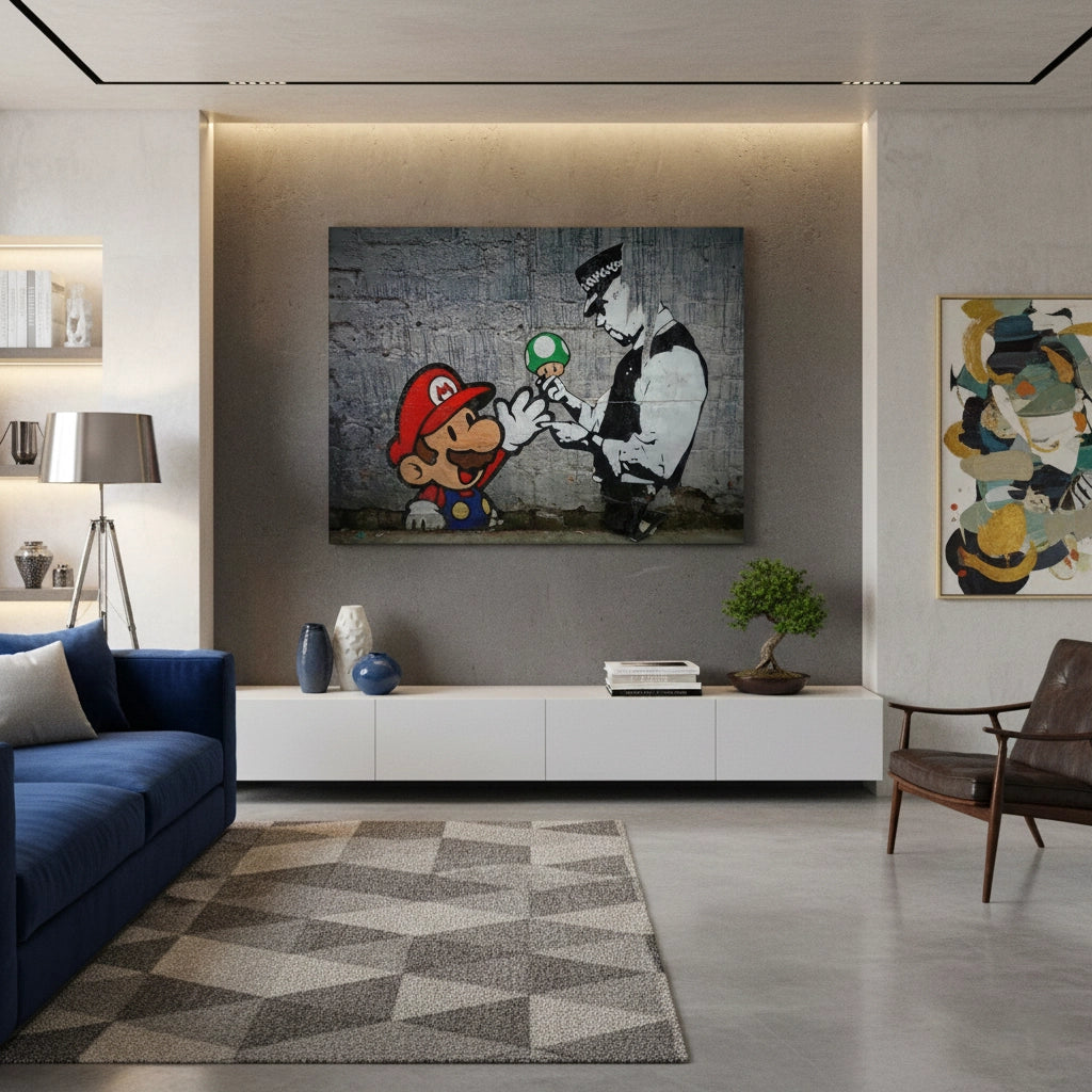 Mario & Police Officer - Canvas