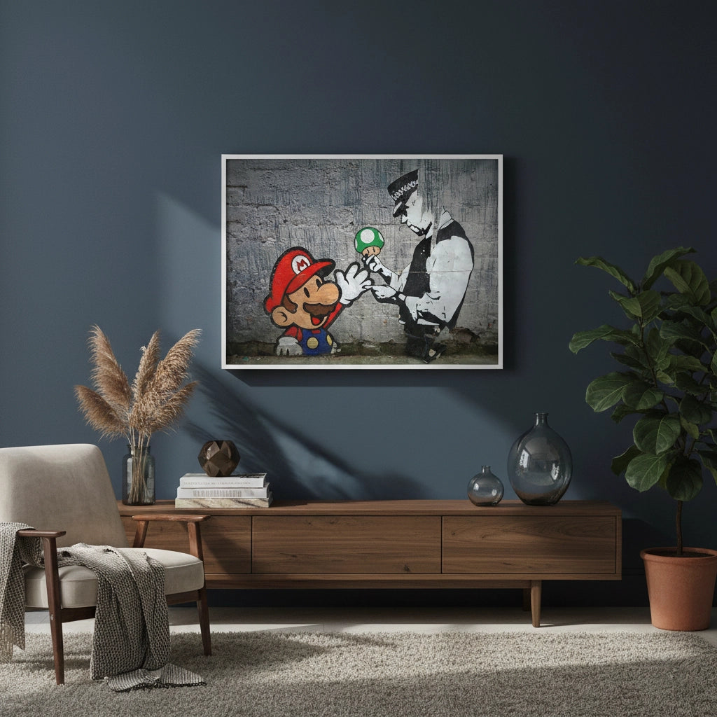 Mario & Police Officer - Fine Art