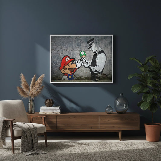 Mario & Police Officer - Fine Art